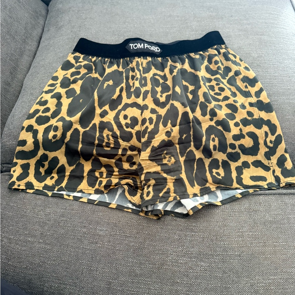 Tom Ford Black and Gold Animal Print Boxers